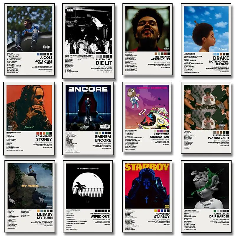 Hip Hop Pop Rap Star Music Album Cover Poster Print - Home Decor Wall Art for Bedroom, Man Cave