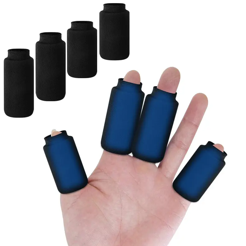 Solid Gel Ice Compression Finger Sleeves, 4-Count Dual Temp Hot & Cold Use, 4-Pack Sports & Outdoor Accessories for Finger, Thumb, Toe, Four Pack