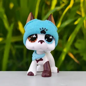 diylpshome Miniature Great Dane Shorthair Cat Kitten Dashchund Cocker Spaniel Mini Toys Pet Figure Collectible Soft Animal Cute Design Action Figurine Kids Gift