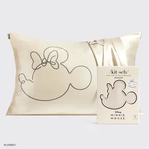 Kitsch & Mickey and Minnie Satin Pillowcase Standard Mrs. Mouse - Cream