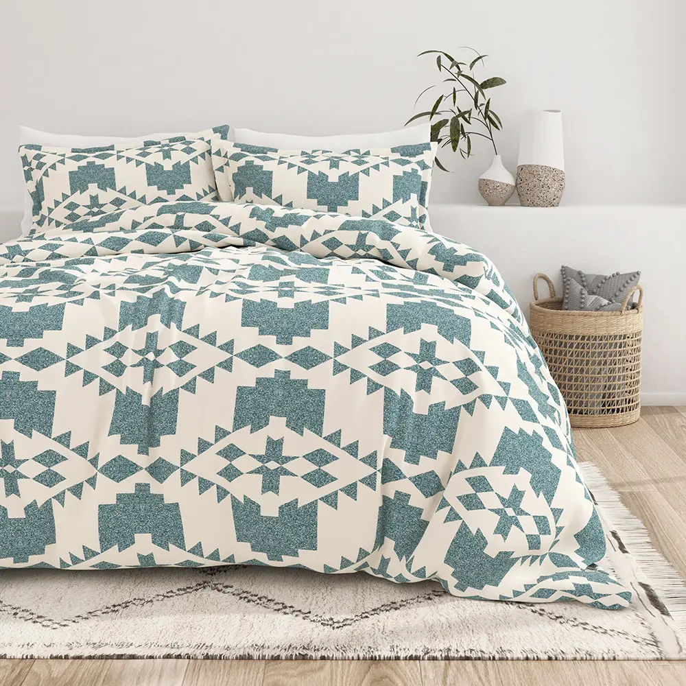 Adobe Diamond Pattern 3-Piece Duvet Cover Bedding Set