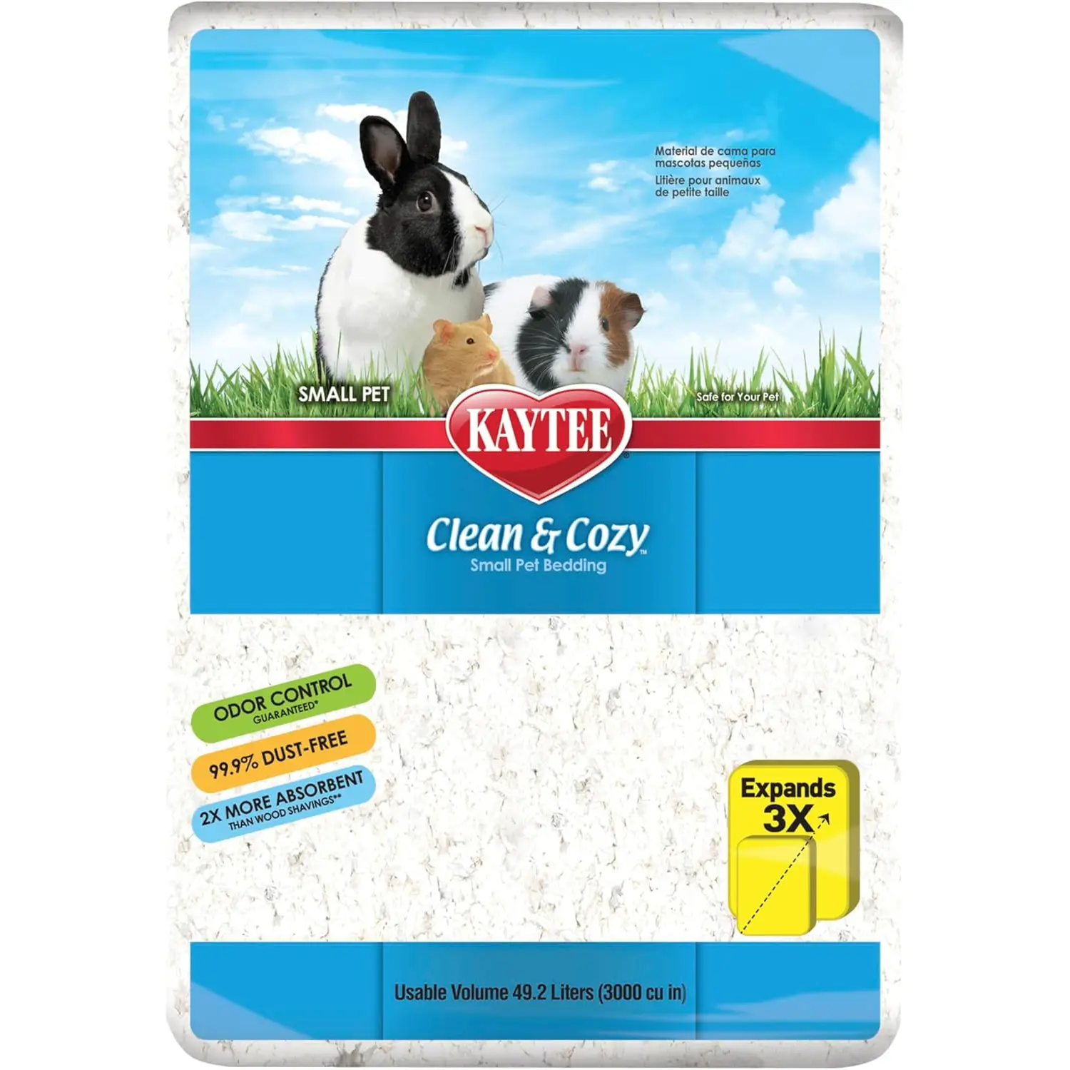 Kaytee Clean & Cozy White Paper Bedding, Made for Small Animals, 49.2 Liters Central Garden & Pet