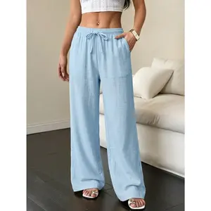 Men's 100% Polyester Relaxed Waist-Cinching Sweatpants - Basic Male Clothing, Unisex Solid Alphabet Print Bottom, Easy-to-Pair Men’s Clothes for Everyday Wear, Weekend Outings