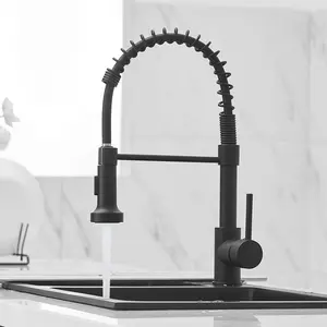Kitchen Faucet with Pull-Down Spray Head, Stainless Steel Single Handle Cold Hot Dual Control Spring Tap, Ideal for Kitchen RV Boat Camper Laundry Room