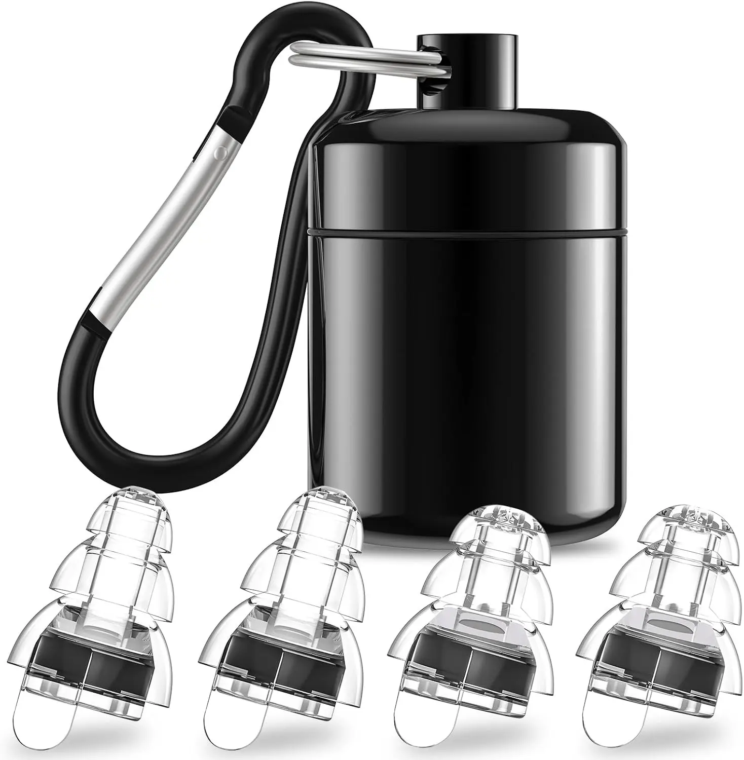 Concert Earplugs Noise Reduction 24db Advanced Filter Technology Ear Protection for Concerts Musicians Music Festivals DJ Nightclub Drummers 2 Pairs Black