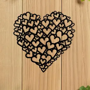 Heart Shaped Artistic Wall Art, 1 Count Iron Decorative Wall Decor, Wall Decoration, Wall Hanging Decor for Home Living Room Bedroom, Decorative Artwork