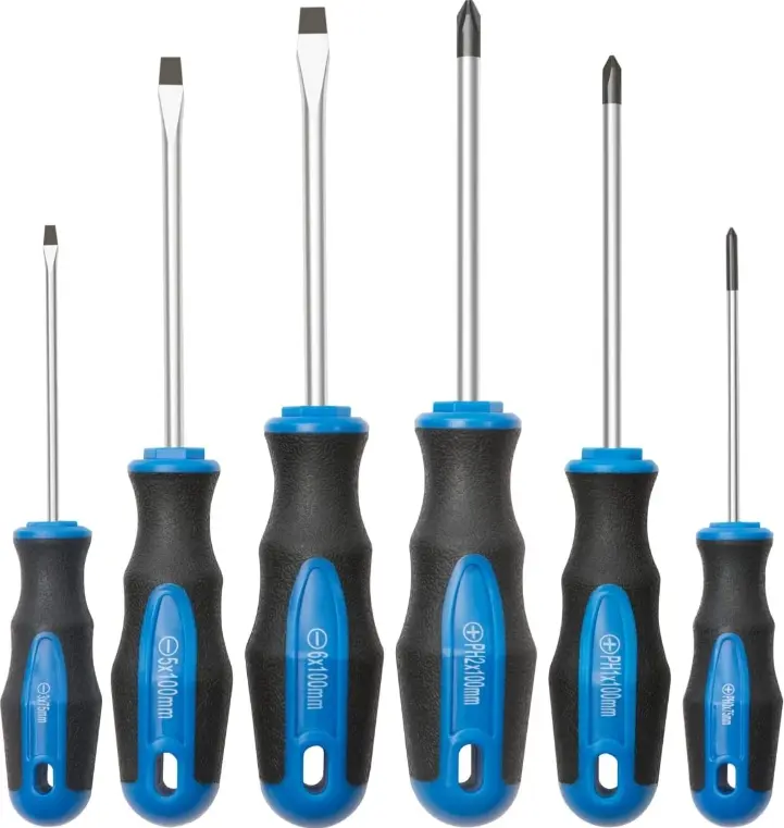 6Pcs Magnetic Rotating Screwdriver Set - 3 Phillips, 3 Precision Flat-Head Screwdrivers, Soft Non-Slip Handle Repair Tool Kit for DIY Enthusiasts, Home Repairs, Repair Tool Kit Flat-Head Screwdrivers