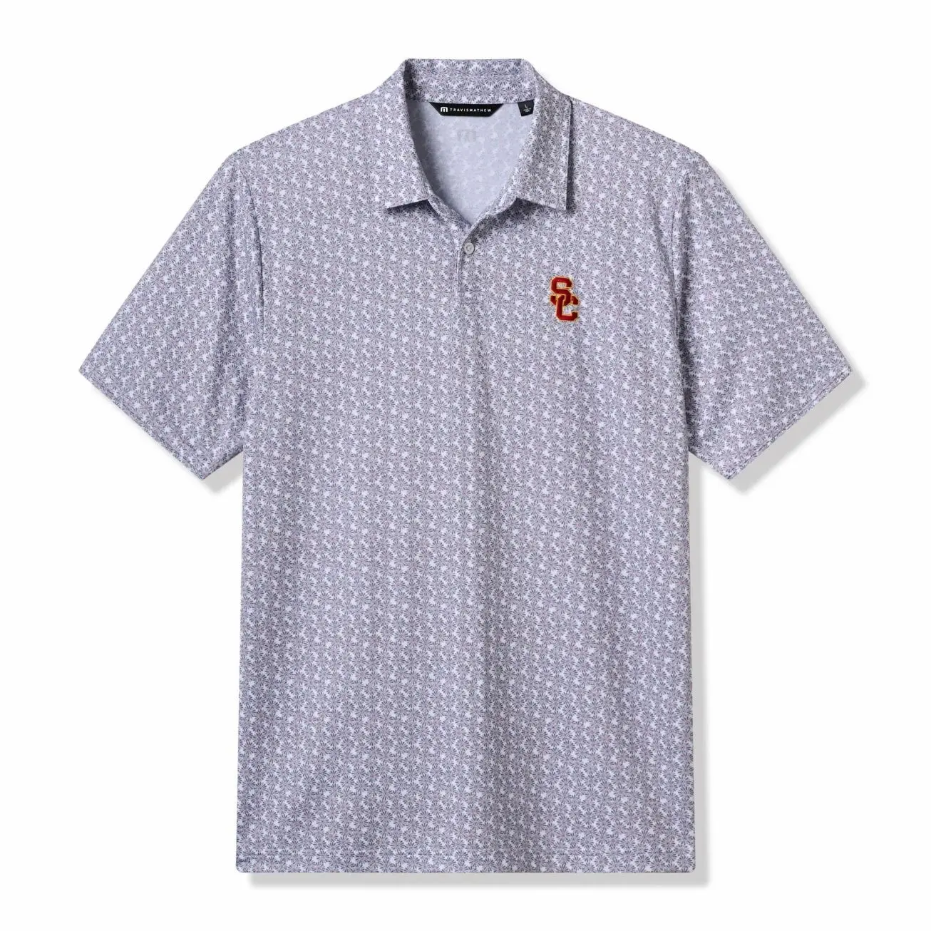 USC Trojans TravisMathew College Bound Tri-Blend Polo - White/Gray