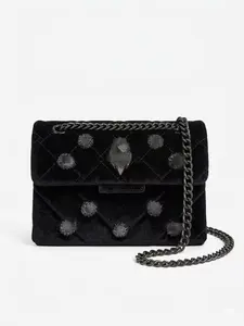 Velvet Rhinestone Clutch Bag, Chain Strap Evening Shoulder Crossbody Mini Purse, Diamond Embroidery Design, Elegant Party Accessory