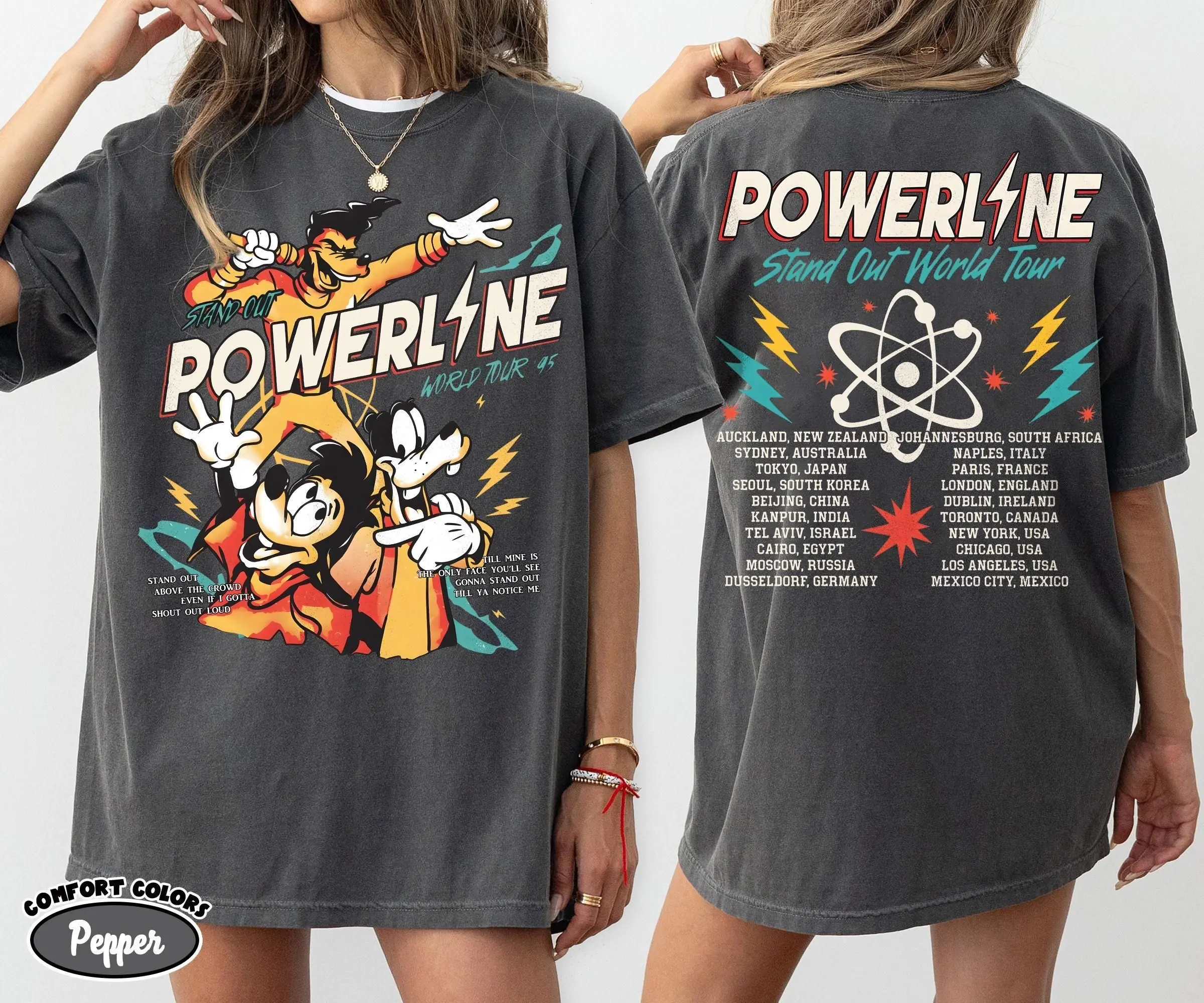 Retro 90s  Comfort Colors Shirt,  Roxanne Powerline Shirt, World Tour Shirt, Family Trip 2026 Matching Tee