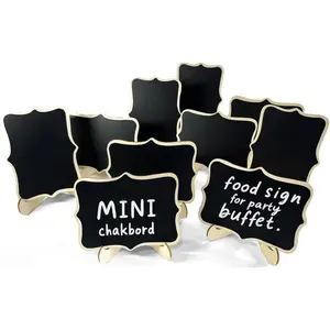10pcs Mini Chalkboard Signs with Stands, Durable Chalkboards, Reusable Food Labels for Party Buffets, Wedding Table Name Cards, Drink Labels, Taco/Candy Bar Signs & Catering Displays
