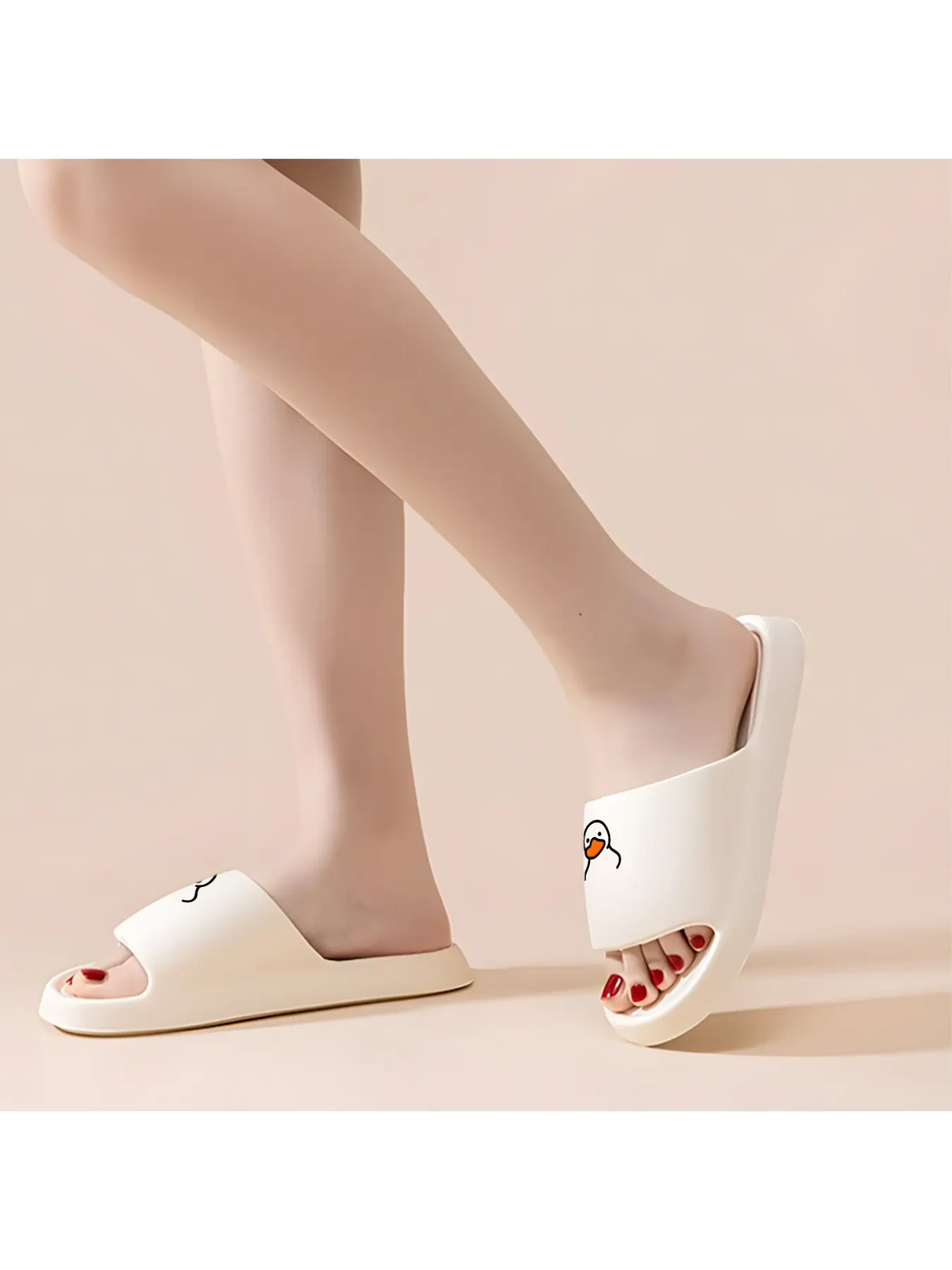 Cute Duck Bread Slippers Soft Cloud Slides Cute Cartoon Orange Slides | Non-Slip Cloud Slippers Women Fashionable Soft Slippers Non Slip Design