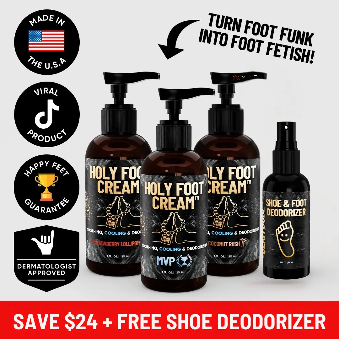 Holy Foot Cream 3-Pack – Hydrating & Smoothing Foot Care | Fresh Scent Moisturizer for Men | Soft & Comfortable Feel