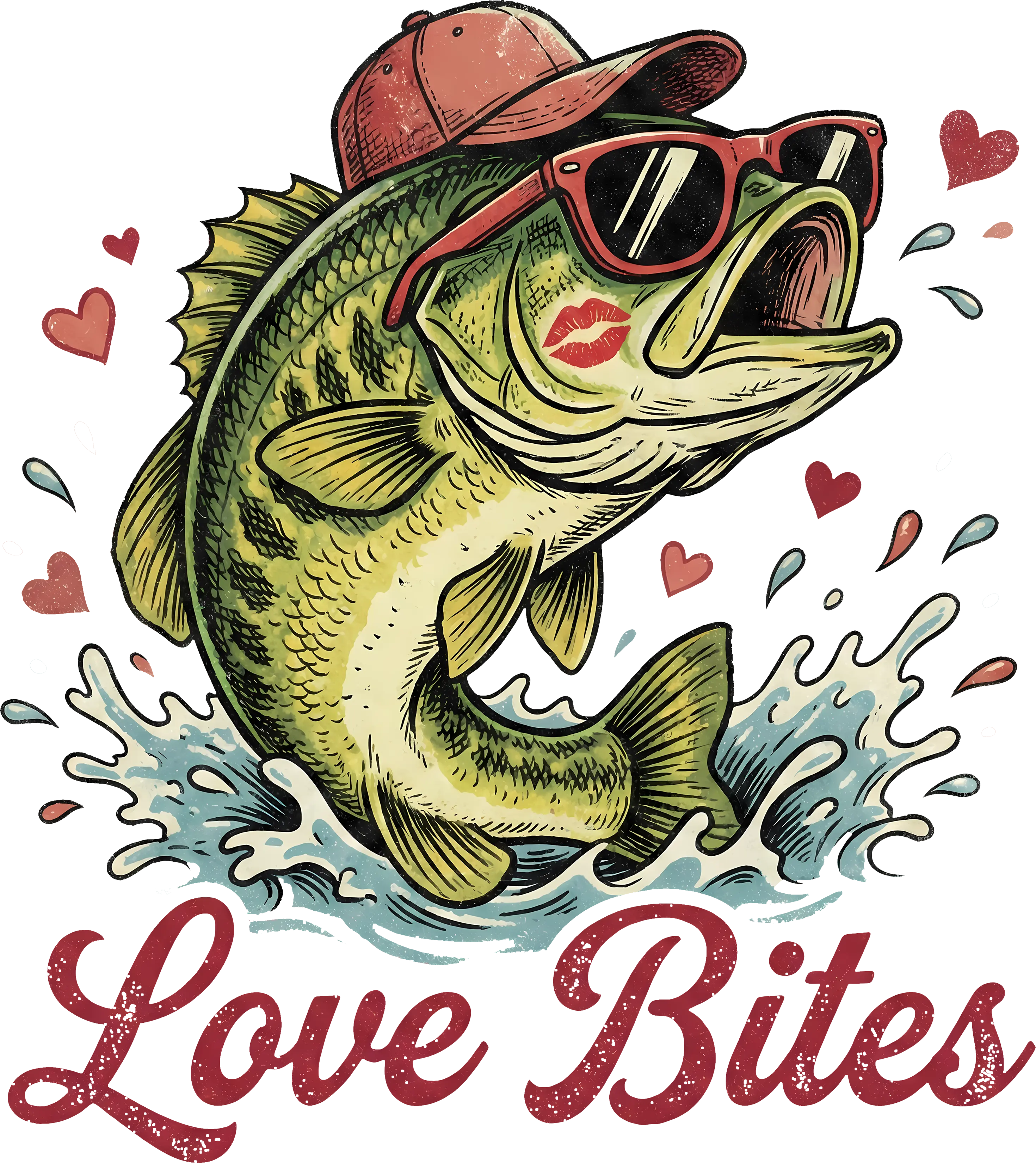 DTF Transfer – Love Bites Fish Multi Sizes (FI-SC005)