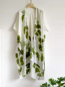 Women's Vintage Leaf Print Long Scarf, Casual Boho Bohemian Soft Comfortable Shawl for Daily Wear, Fashion Accessories for Women & Girls, Dress