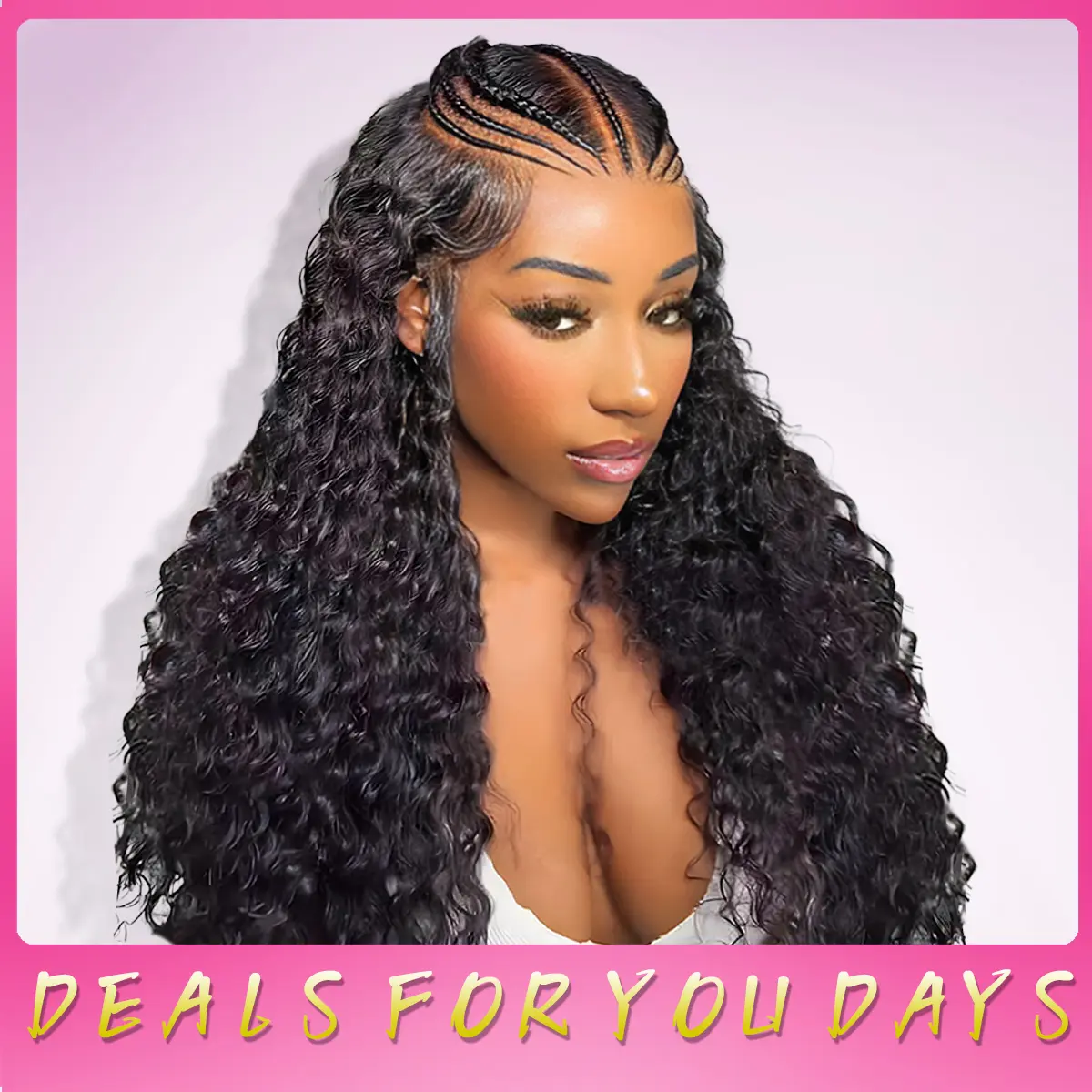PearlWigHair Pre-Braiding Deep Wave Human Hair Wig 13x4 MAX HD Lace Front 220% Density Natural Black Wig for Natural Voluminous Style