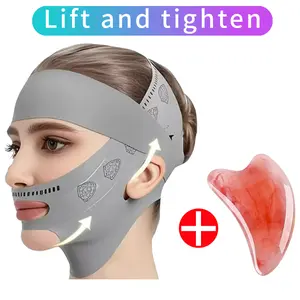 Lifting And Firming Double Chin Sleep Mask, Anti-Sagging Breathable Bandage To Improve Facial Forehead Lines And Nasolabial Folds