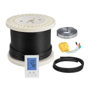 fathersdaygift VEVOR 100 sqft Underfloor Heating Cable Kit, 120V Electric Radiant Heated Floor System, with Smart Control Thermostat Alarm, Easy Installation for Tile, Stone, Vinyl, Home Improvement