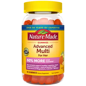 Nature Made Advanced Multivitamin Gummies for Women, Daily Health & Nutrition Wellness Supplement