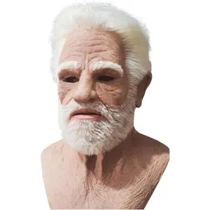 RealisticManMaskHalloweenMaskfors,ScaryLatexManGrandpaMaskWrinkleFaceHeadgearforHalloweenPartyCosplayCostumeMasquerade,generalEye