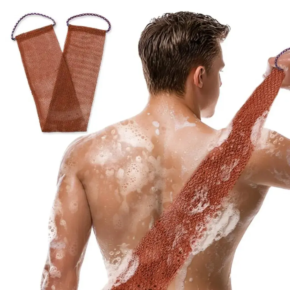 African Exfoliating Shower Net Sponge With Drawstring Reusable Deep Cleansing Loofah Soft Back Scrubber Dead Skin Remover Unisex Bath Exfoliating Tool For Daily Shower Skincare Holiday Gift