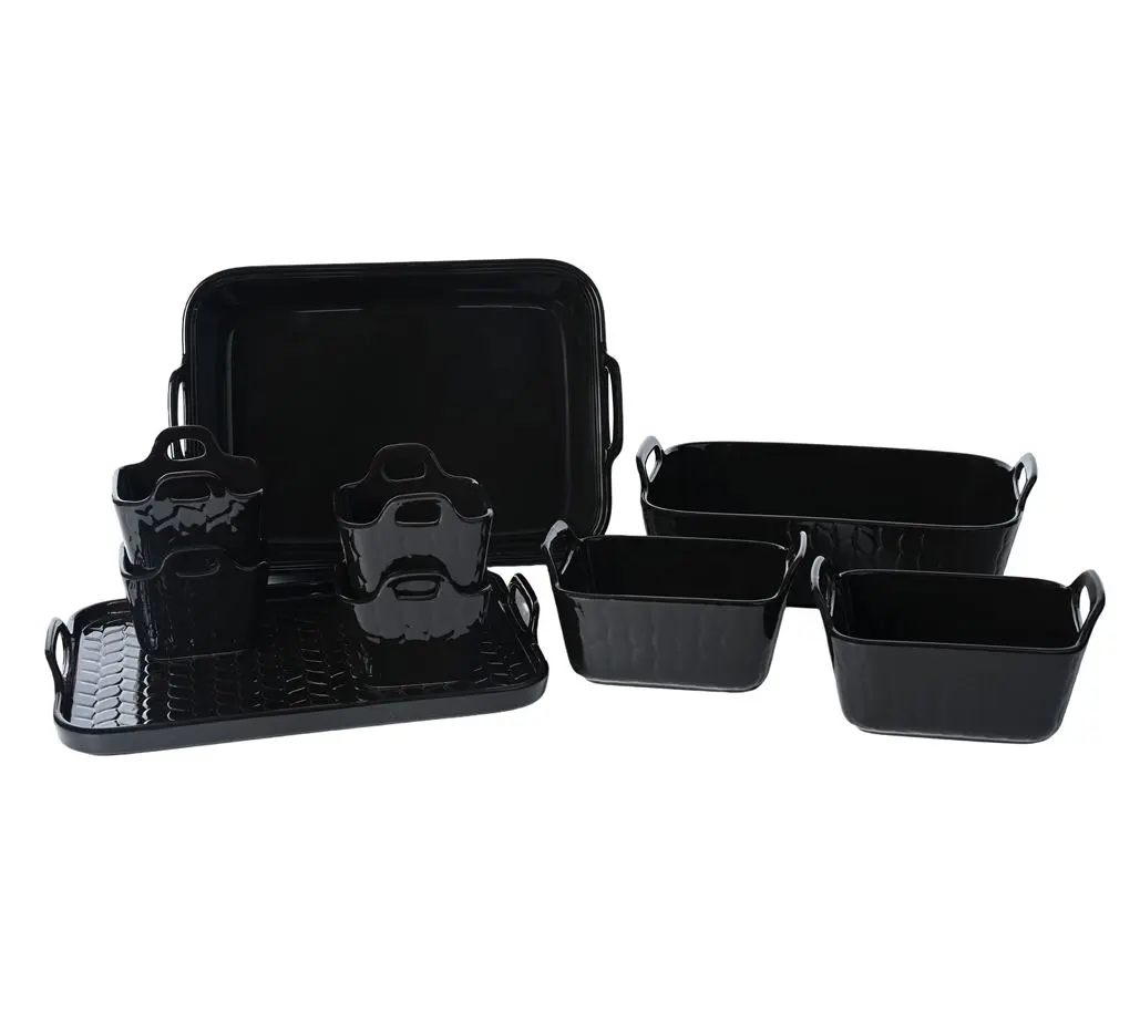 Temp-tations Carved Willow 9-Piece Bakeware Set w/ Upswept Handles Temp-tations Carved Willow 9-Piece Bakeware Set w/ Upswept Handles