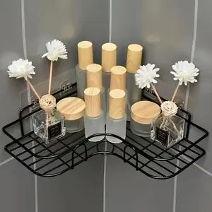 Corner Bathroom Shelf Set, No-Drill Triangle Organizer Rack for Bathrooms & Kitchens, 1 Piece/2 Pieces Storage Box Cabinet Shelf for Bathroom Decor Supplies, Bathroom Accessories Organizer