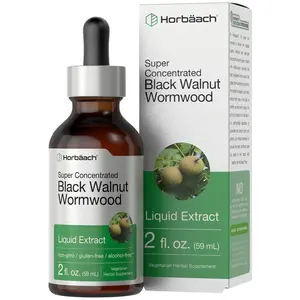 Horbäach Black Walnut Wormwood Liquid Extract | 2 fl oz | Alcohol Free Tincture | Vegetarian, Non-GMO & Gluten Free