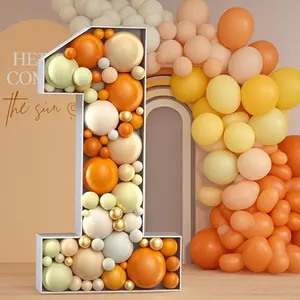 Balloon Number Model, 1 Count 3D Filling Balloon Number Decoration without Balloon, DIY Birthday Anniversary Wedding Decoration, Party Decoration Supplies