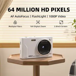 1080P Digital Camera for Photography,4800 Foldable Screen Portable Vlogging Camera with 64GB SD Card,  Anti-Shake, 16X Digital Zoom, Ideal Gift for Girls, Boys Teenagers, and Beginners, Birthday Christmas Valentine's Day Gift