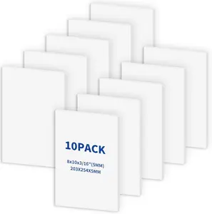 White Foam Boards 8" x 10"- 10 Pack -Double Sided Foam Core Board Signboard for Presentations School Office Rigid Polystyrene Styrofoam Foam Sheet,Foam Board for Crafts - 3/16" Thick (5mm)