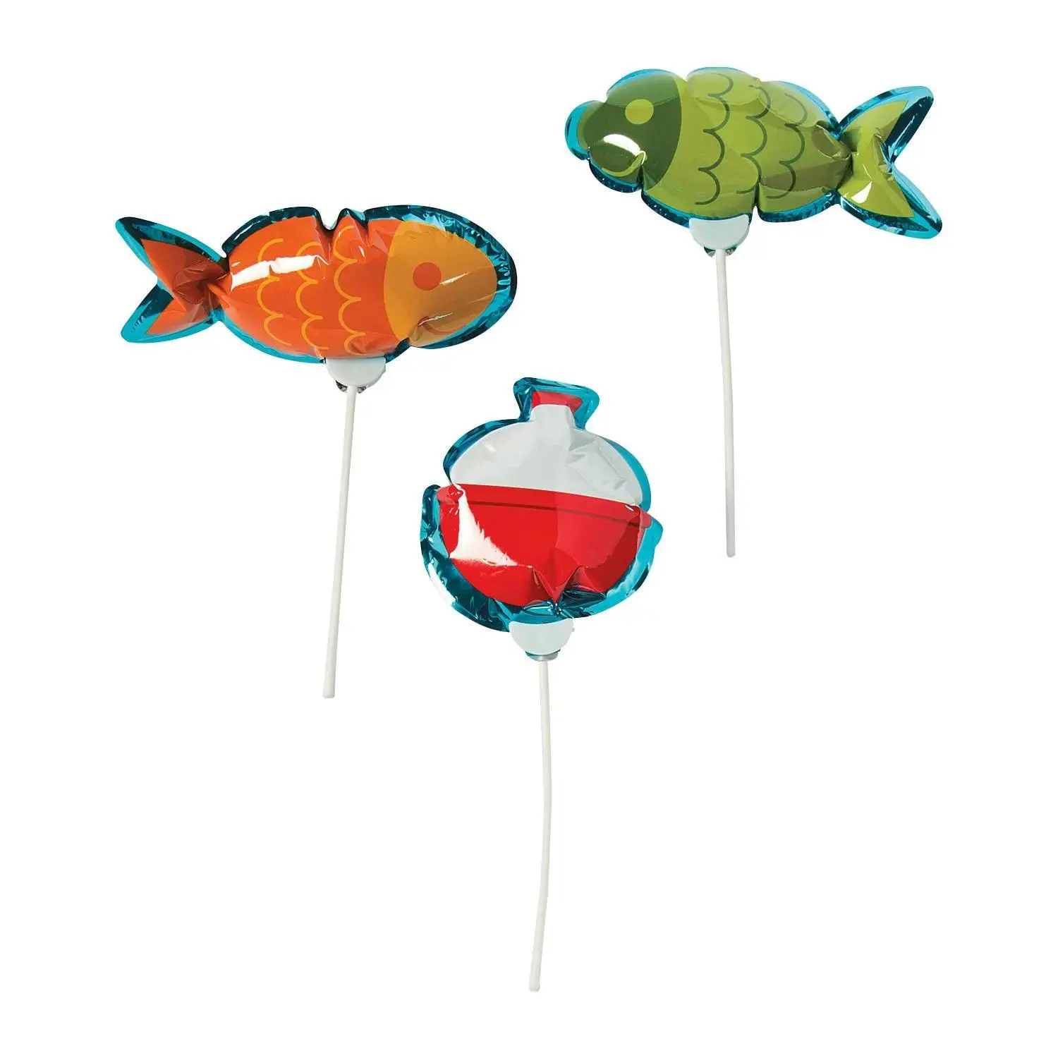 Self-Inflating Little Fisherman 6 1/2" - 10" Mylar Balloons - 12 Pc.