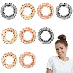 Hair Bands For Women 9 count Comb Headband Curly Headbands With Clips  Elastic Band Clip Holder Stretcher Flexible Tortoise 90s Zig Zag  Band Hold Your  Stretchy