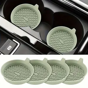 2pcs Central Controller, Car Accessories, Anti-Slip and Dust-Proof, Red and Black Color Scheme Design - Protects Car Interior, Car Phone Mat and Holder, Central Control Panel Protector and Center Cup Holder Mat, Car Interior Kit