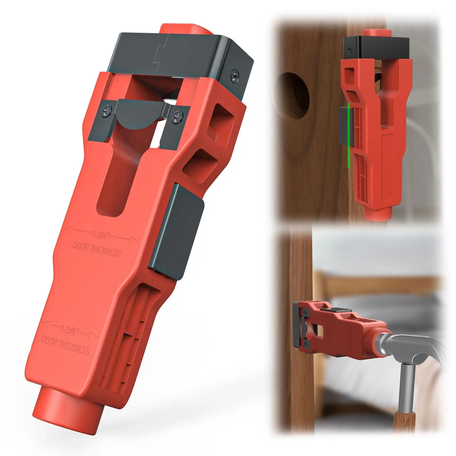 Door Latch Mortising Tool Kit, Complete Door Latch Installation Set, Lock Installation Kit, Vertical Calibration Board, Quick and Professional Mortising for 1-3/8" and 1-3/4" Doors, Tool Kit for Home