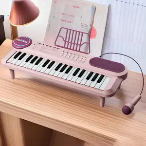 Kids Electric Piano Portable 37 Baby Keyboard with Microphone Singing Songs Development Educational Toy Musical Instrument Games Children
