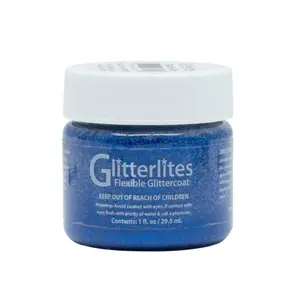 Angelus Glitterlites Paint - Starlite Blue, Flexible Glitter Paint, Will Not Crack Or Flake Off