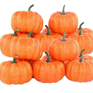 6-Piece Mini Artificial Pumpkin Decor, Fall Pumpkins Perfect for Home Wedding Thanksgiving Halloween Party, DIY Crafting Decoration