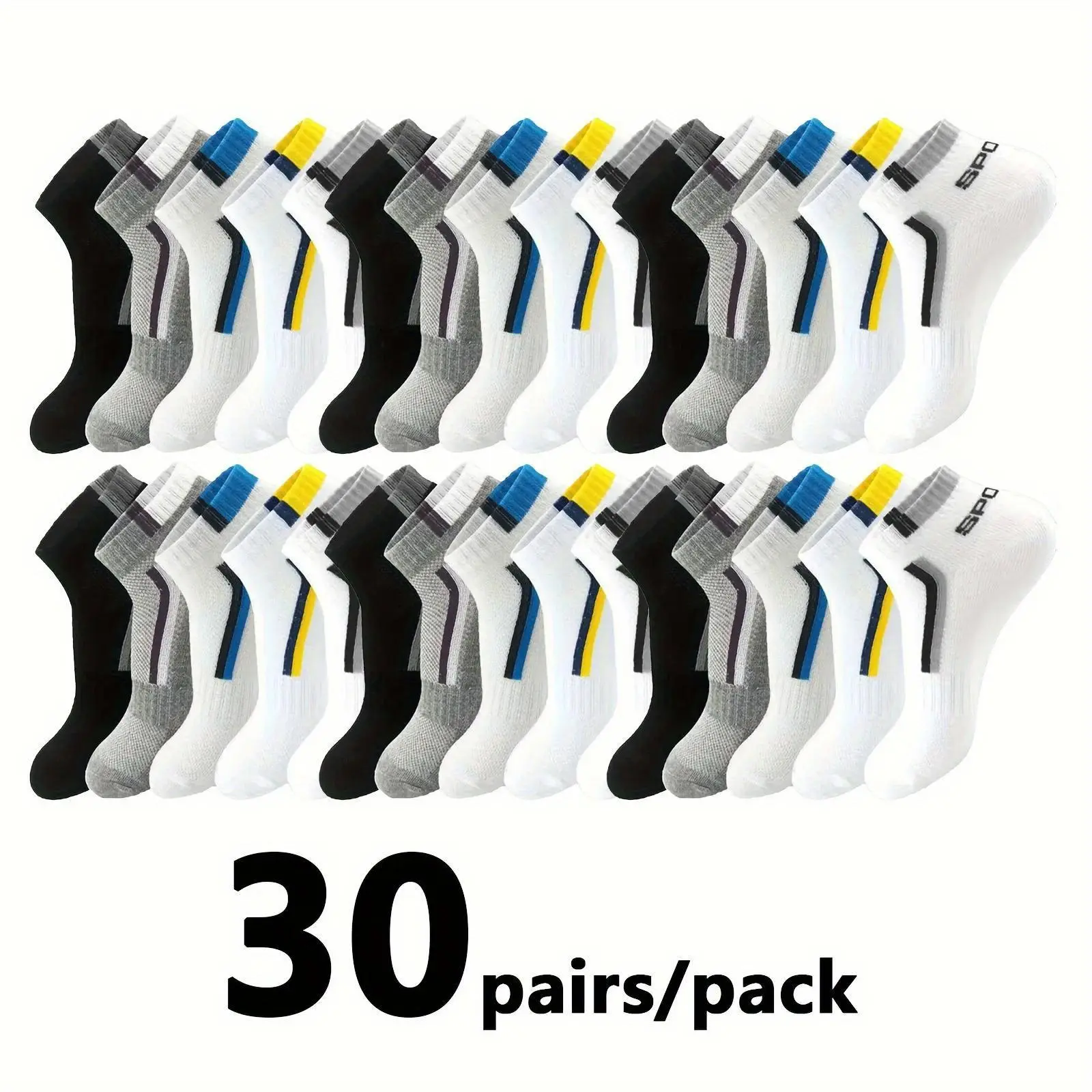 5/10/20/30pairs Simple Stripe Pattern Liner Anklets Socks Comfy Breathable Soft Sweat Absorbent Socks For Men's Outdoor Wearing low-top sock Menswear Multicolor Casual Classic Stylish Activewear Athletic Beige Plain Sport Sportswear