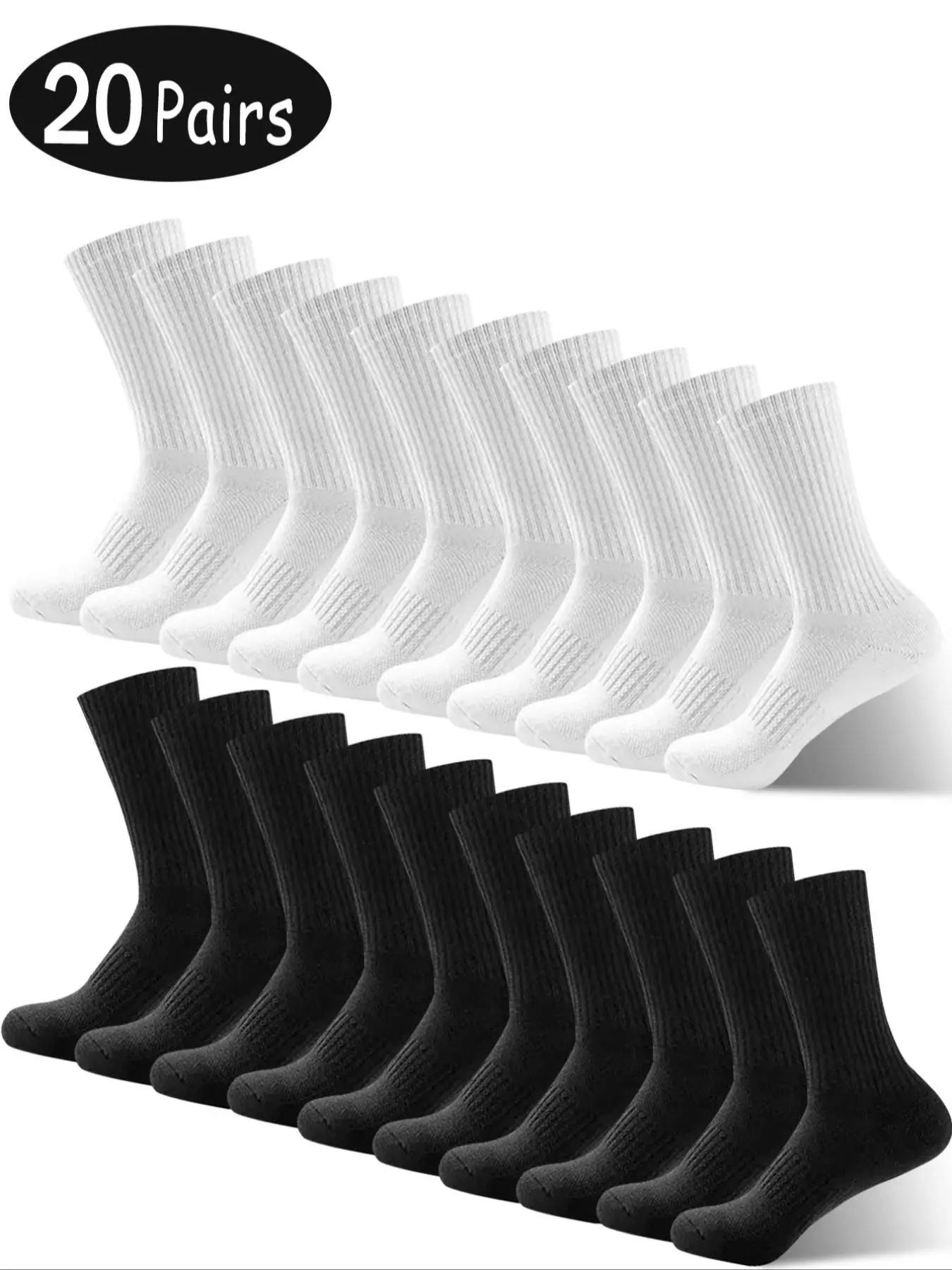 Men's Solid Socks Pairs, Casual Comfortable Breathable Soft Socks for Daily Wear, Men's Clothes for All Seasons, Breathable Minimalist Socks