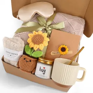 Women's Birthday Self-Care Gift Basket, Sunflower-Themed Sunshine Care Gift Set, Recovery Gift Basket, Christmas Birthday Gift for Women Mothers Best Friends Wives