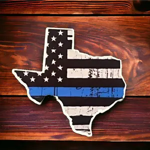 3 pack Thin blue line Texas Sticker