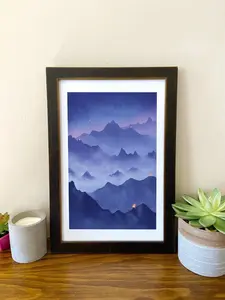 Lord of the Rings "The Beacons are Lit" Unframed Poster - Gondor Mountain Landscape Art Print - Epic Middle-earth Scenery Wall Decor - Fantasy Movie Art