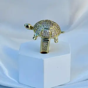 Anillo Elegante Diseño Tortuga Oro Laminado Brillante