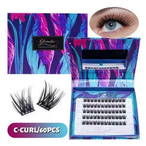Gorota Glue-Free False Eyelashes — Jelly Base Self-Adhesive Single Cluster Lashes, Easy Makeup Application, Includes 60/240 clusters for salon-quality results — Beauty Products