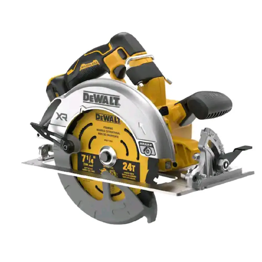 Dewalt 20V MAX XR Series 7-1/4 inches Brushless Cordless Circular Saw Bare Tool - Battery Powered Saws, Wireless Hand Saw, Versatile and Efficient Wood Cutting Tool for DIY Projects, Cordless Freedom