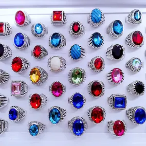 14Pcs Men's Vintage Middle Eastern Exaggerated Rings, Bold Mixed Style All-Match Finger Jewelry