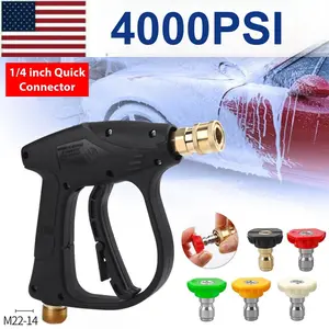 High Pressure Washer Gun 4000 PSI Car Wash Foam Spray Short Wand w/ Nozzle
