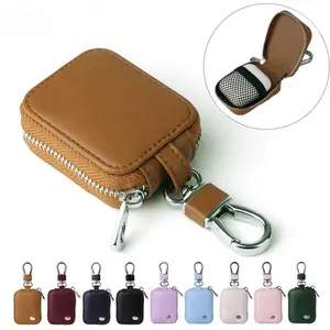 PU Leather AirPods & Wireless Earbuds Case, Premium Protective Cover with Shockproof Drop Protection, Slim Lightweight Keychain Design for Travel, Gym & Daily Carry, Slim Fit Fashion Accessory Keychain