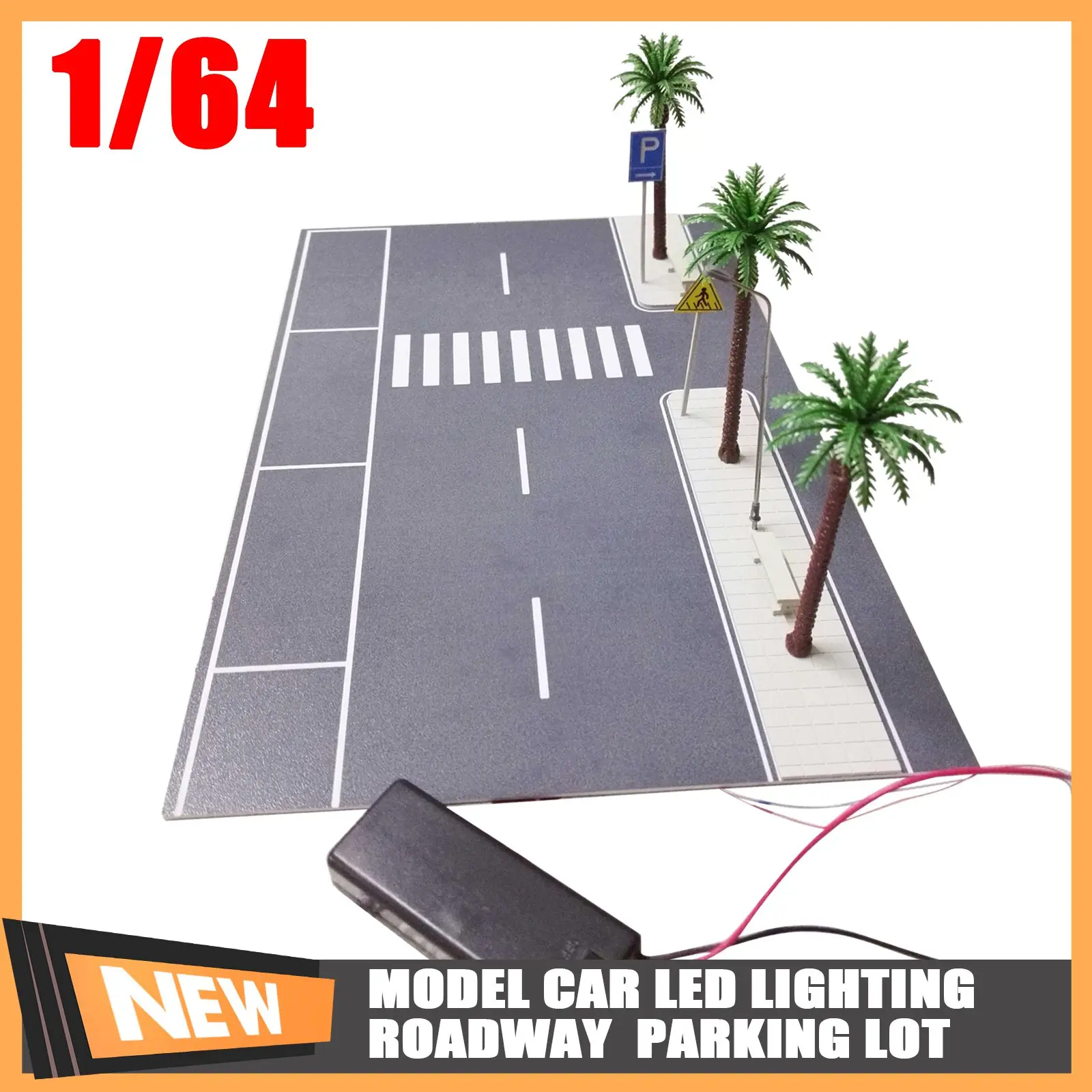 Diorama 1/64 Scale Car Garage Model Car Parking Lot Road Highway Scenery City Street View Roadway Scene Display Model Toy